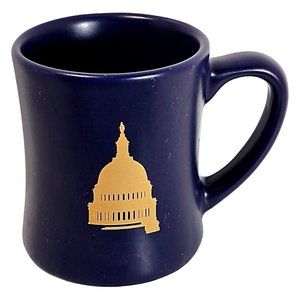 US Capital Blue And Gold Coffee Tea Mug Home Kitchen Drinkware